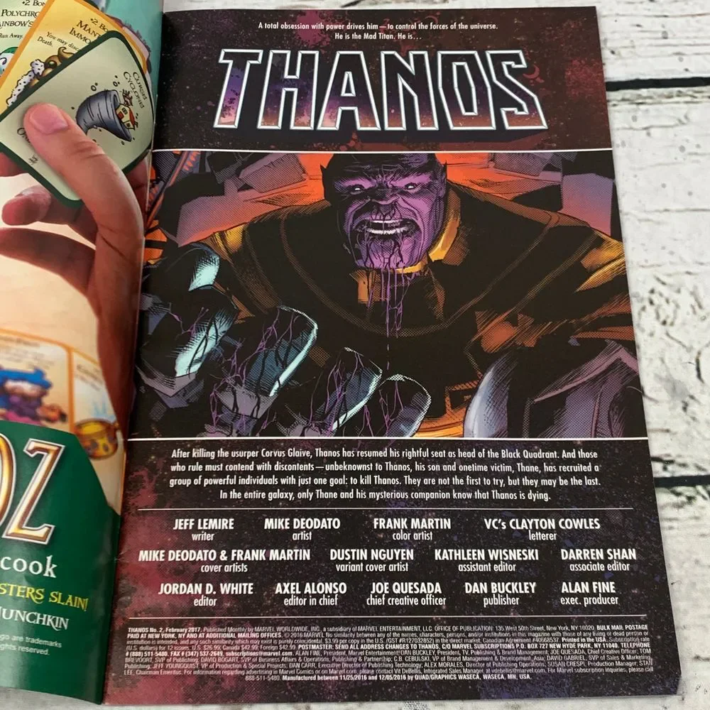 Marvel Thanos #2 Comic Book‎ Direct Edition Bonus Lemire Deodato Martin 2017